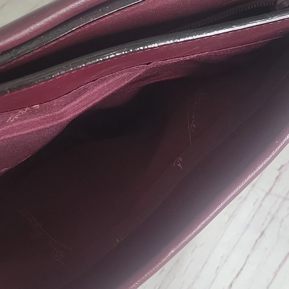 Etienne Aigner Classic Leather Burgundy Shoulder Bag